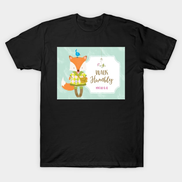 Walk Humbly Kids Scripture Art T-Shirt by greenoriginals